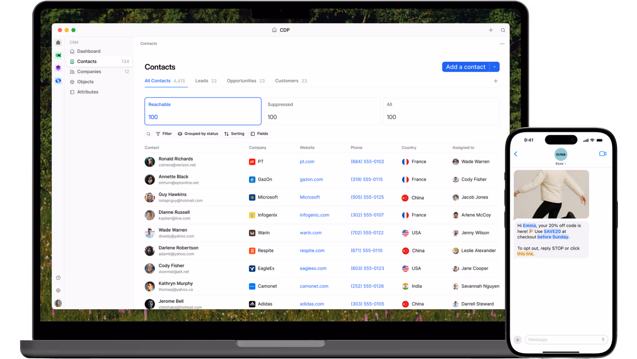 A clean dashboard showing customer data, team tasks, and integrated tools for a unified customer intelligence system.