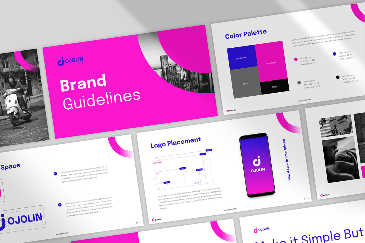 Brand guideline spreads